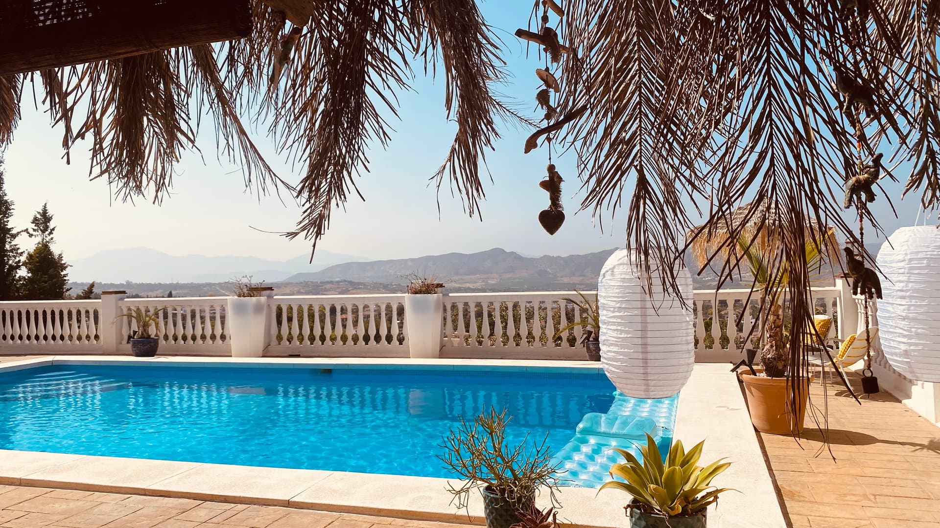 Poolside terrace at Casa la Sorpresa